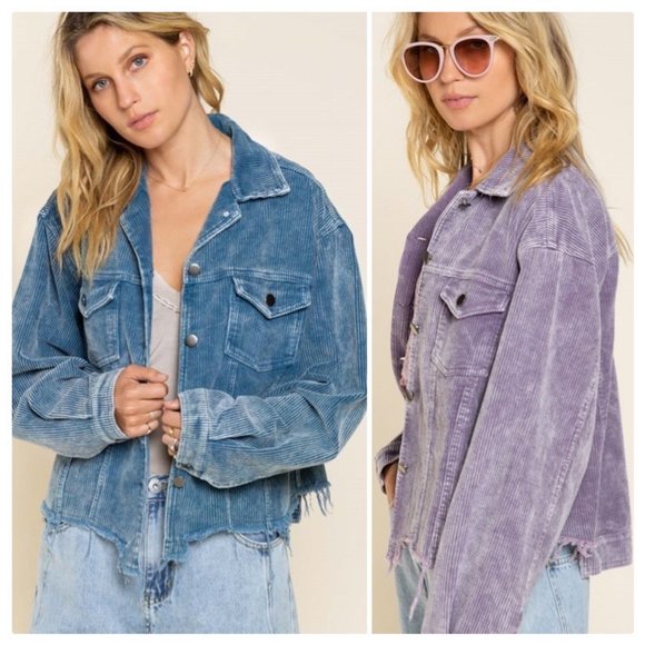 Basic Vintage Corduroy Jacket in Lavender - Picture 6 of 15